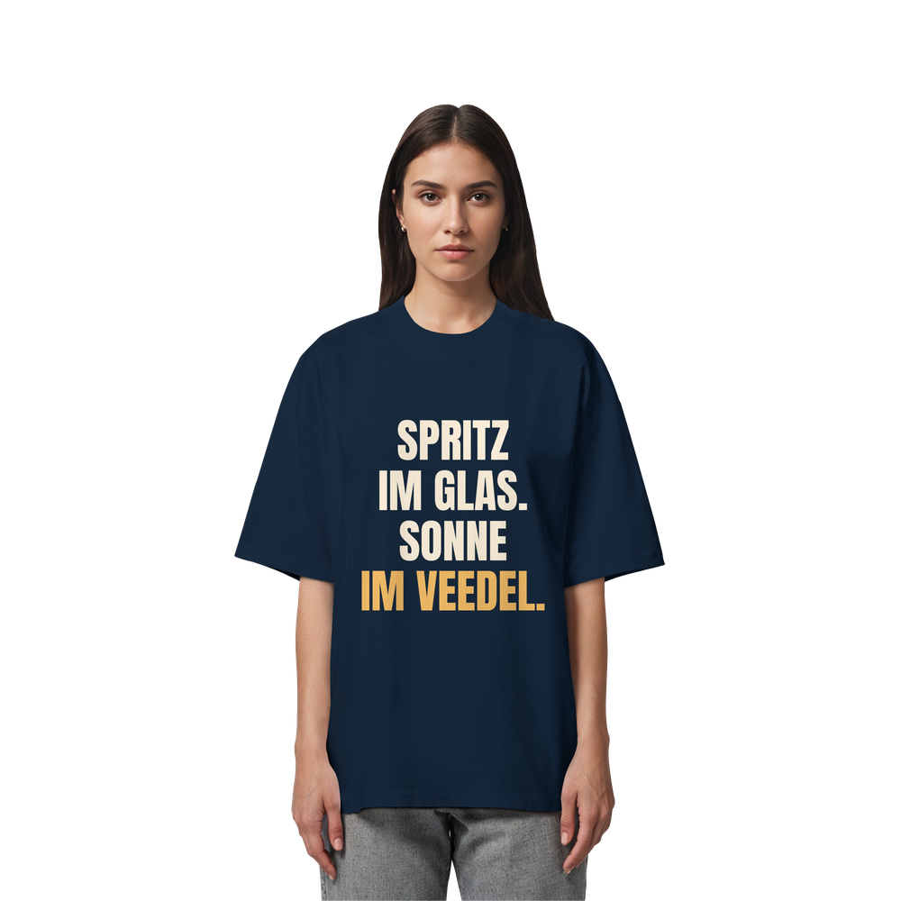 Spritz im Glas. Sonne im Veedel. | Unisex Oversize-Shirt – Bild 3